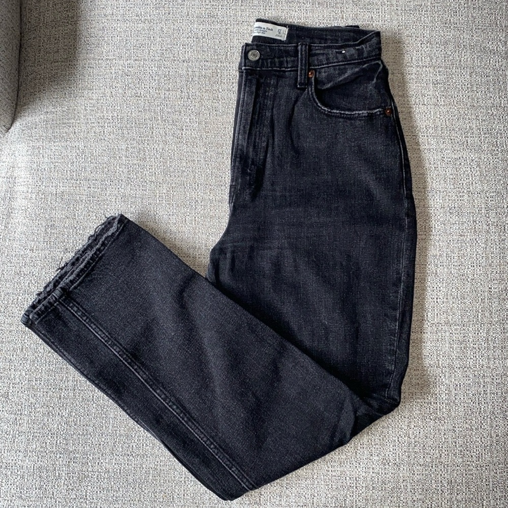 Abercrombie & Fitch Black Straight Leg Jeans